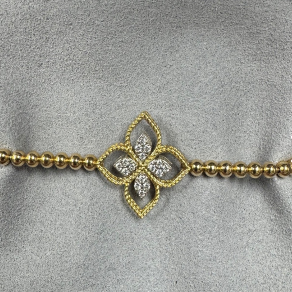 Roberto Coin Princess Flower Diamond Open Flower Stretch Bracelet